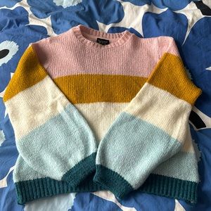 Pastel Striped Sweater - Topshop